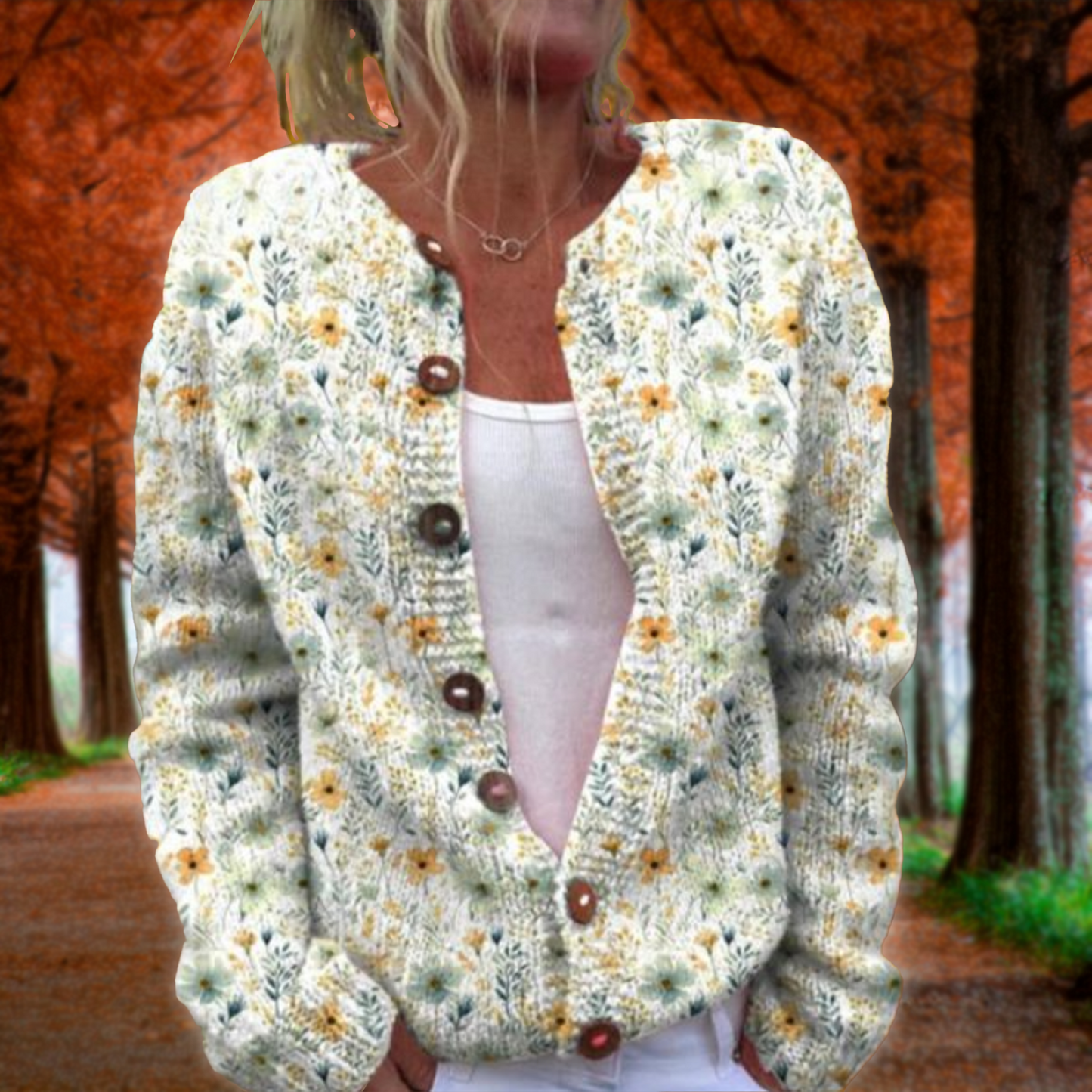 Lowri | Floral print cardigan